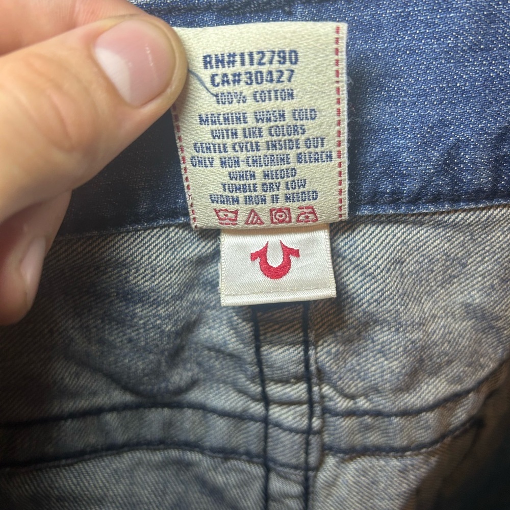 Vintage True Religion multi stitch logo straight blue jeans - Picture 5 of 14